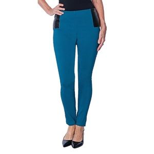 Nwt NINA LEONARD millennium legging with faux leather side waist detail